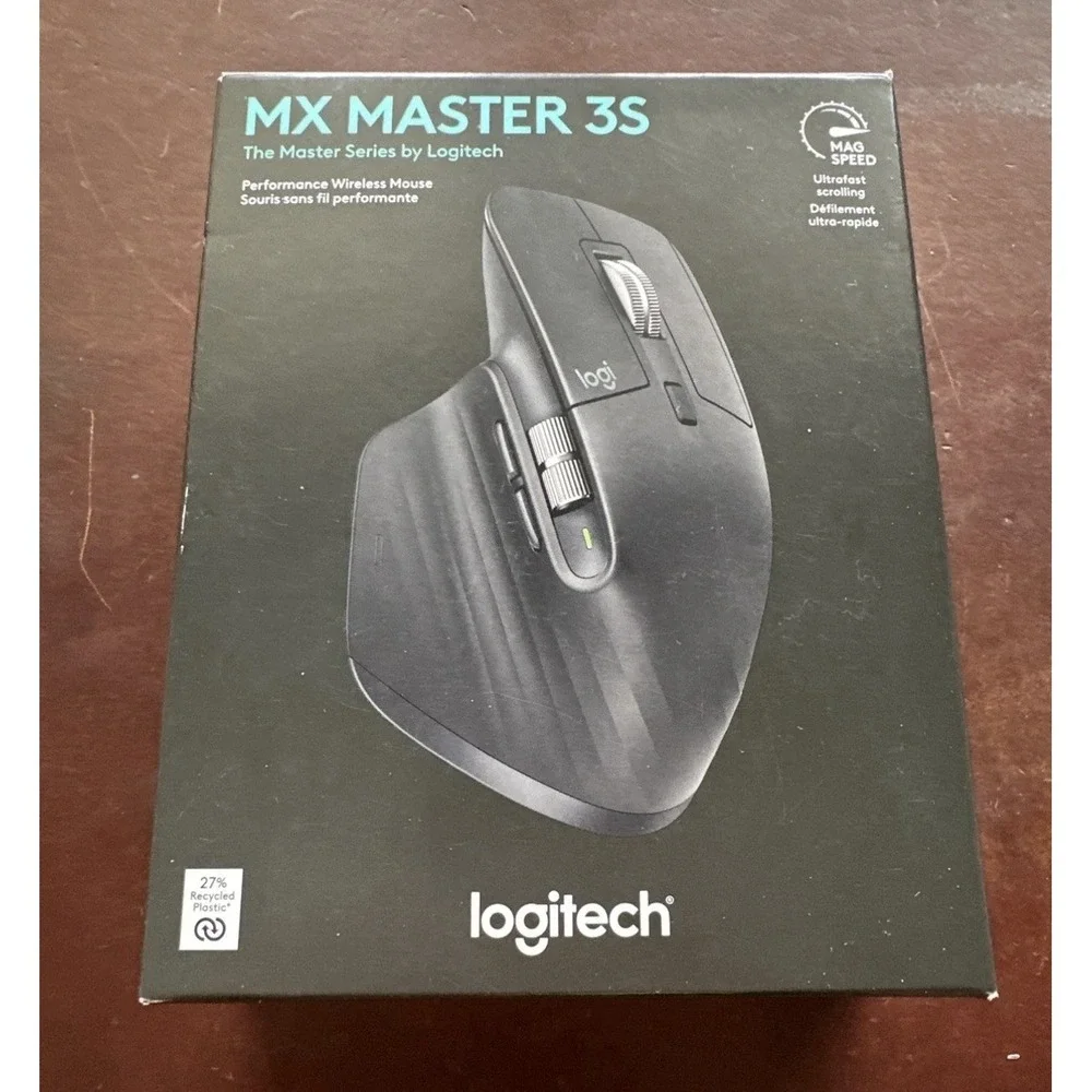Authentic Logitech MX Master 3S Wireless Mouse Chrome -Graphite (910-006565)